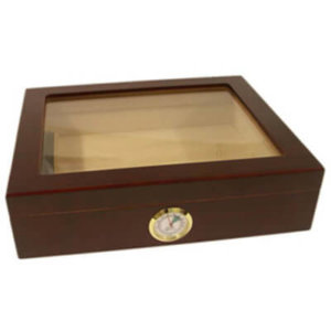 Dark Cherry Glass Top Humidor 20-25 cigar capacity